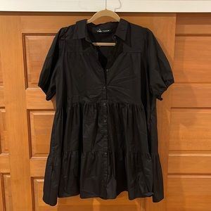 Zara short button down babydoll dress- Size L